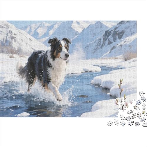 Der Border ColliePuzzle 300 Teile Schwer Puzzle Spielzeug Pädagogisches Spiel Impossible Herausforderung Spielzeug Für Erwachsene Und Kinder Ab 12 Jahren 300pcs (40x28cm) von PXBDUASIE