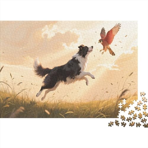 Der Border ColliePuzzle 300-teilige Schwer Puzzle Spielzeug Lernspiel Impossible Herausforderungsspielzeug Für Erwachsene Und Kinder Ab 14 Jahren 300pcs (40x28cm) von PXBDUASIE