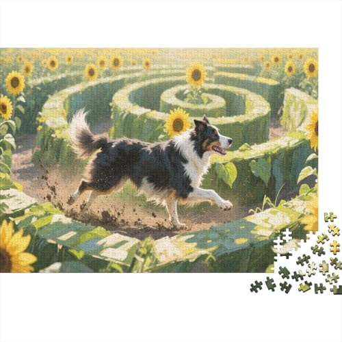 Der Border ColliePuzzle 500 Teile Schwer Puzzle Spielzeug Lernspiel Impossible Herausforderung Spielzeug Für Erwachsene Und Kinder Ab 12 Jahren 500pcs (52x38cm) von PXBDUASIE