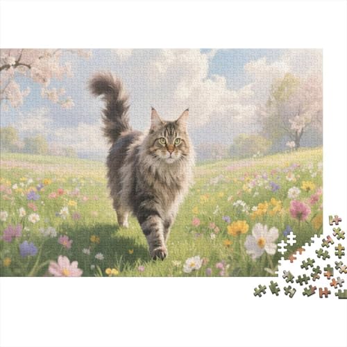 Der Maine CoonPuzzle 300-teilige Schwer Puzzle Spielzeug Lernspiel Impossible Herausforderungsspielzeug Für Erwachsene Und Kinder Ab 12 Jahren 300pcs (40x28cm) von PXBDUASIE