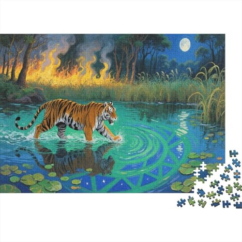 Der bengalische TigerPuzzles 300 Teile Schwer Puzzle Spielzeug Pädagogisches Spiel Impossible Herausforderung Spielzeug Für Erwachsene Und Kinder in Bewährter 300pcs (40x28cm) von PXBDUASIE