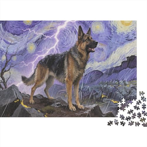 Deutscher SchäferPuzzle 300-teilige Schwer Puzzle Spielzeug Lernspiel Impossible Herausforderungsspielzeug Für Erwachsene Und Kinder Ab 12 Jahren 300pcs (40x28cm) von PXBDUASIE