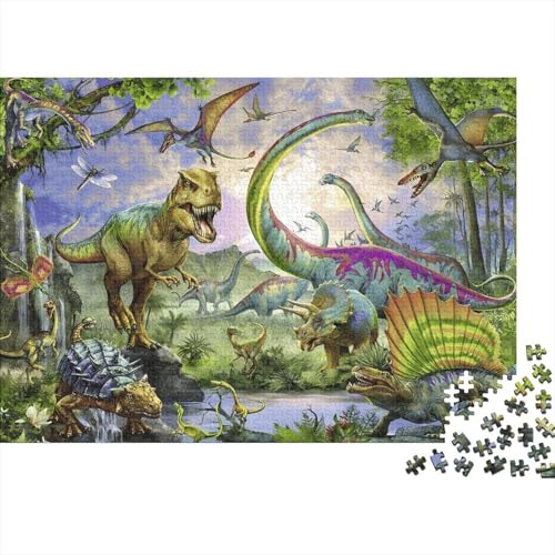Dinosaur Park Puzzles 300 Teile Schwer Puzzle Spielzeug Pädagogisches Spiel Impossible Herausforderungsspielzeug Für Erwachsene Kinder 300pcs (40x28cm) von PXBDUASIE