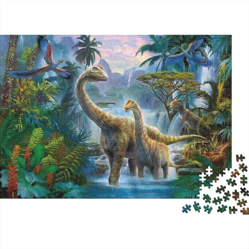 Dinosaur Puzzle 300 Teile Schwer Puzzle Spielzeug Lernspiel Impossible Herausforderungsspielzeug Für Erwachsene Kinder 300pcs (40x28cm) von PXBDUASIE