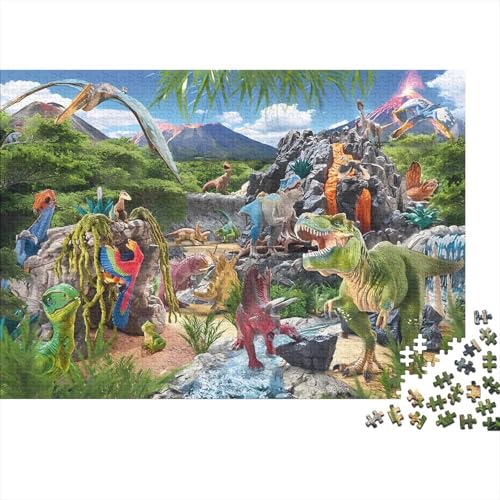 DinosaurierPark Puzzles 300 Teile Schwer Puzzle Spielzeug Pädagogisches Spiel Impossible Herausforderung Spielzeug Für Erwachsene Kinder 300pcs (40x28cm) von PXBDUASIE