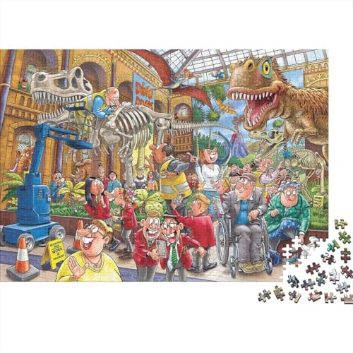 Dinosauriermuseum Puzzles 500-teilige Schwer Puzzle Spielzeug Lernspiel Impossible Herausforderungsspielzeug Für Erwachsene Und Kinder in Bewährter 500pcs (52x38cm) von PXBDUASIE