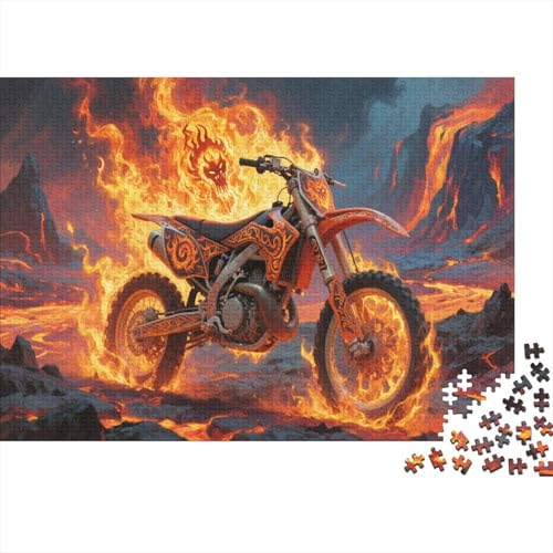 Dirt Bike Puzzle 300 Teile Schwer Puzzle Spielzeug Pädagogisches Spiel Impossible Herausforderung Spielzeug Für Erwachsene Kinder 300pcs (40x28cm) von PXBDUASIE