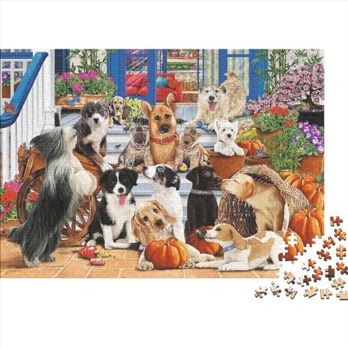 Dog Puzzle 1000-teilige Schwer Puzzle Spielzeug Lernspiel Impossible Herausforderung Spielzeug Für Erwachsene Kinder 1000pcs (75x50cm) von PXBDUASIE