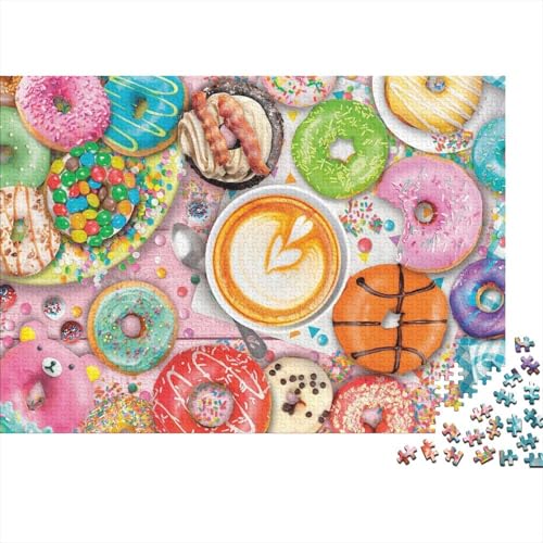 Donut Fest Puzzle 1000-teilige Schwer Puzzle Spielzeug Pädagogisches Spiel Impossible Herausforderungsspielzeug Für Erwachsene Kinder 1000pcs (75x50cm) von PXBDUASIE