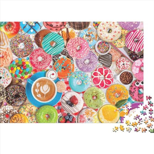 Donut Fest Puzzle 300 Teile Schwer Puzzle Spielzeug Lernspiel Impossible Herausforderung Spielzeug Für Erwachsene Kinder 300pcs (40x28cm) von PXBDUASIE