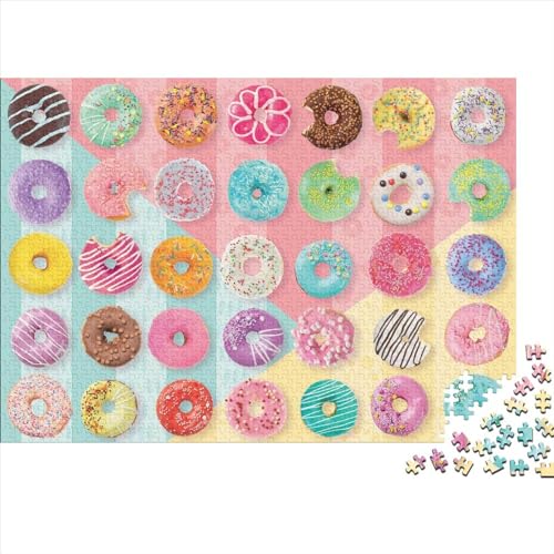 Donut Fest Puzzle 300 Teile Schwer Puzzle Spielzeug Lernspiel Impossible Herausforderungsspielzeug Für Erwachsene Kinder 300pcs (40x28cm) von PXBDUASIE