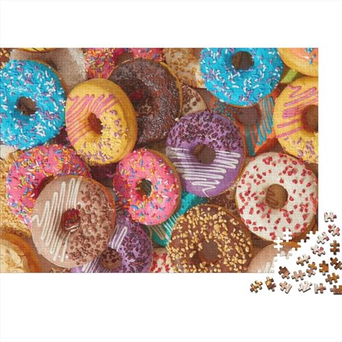 Donut Fest Puzzle 500 Teile Schwer Puzzle Spielzeug Lernspiel Impossible Herausforderungsspielzeug Für Erwachsene Kinder 500pcs (52x38cm) von PXBDUASIE