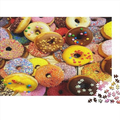 Donut Fest Puzzle 500 Teile Schwer Puzzle Spielzeug Pädagogisches Spiel Impossible Herausforderungsspielzeug Für Erwachsene Kinder 500pcs (52x38cm) von PXBDUASIE