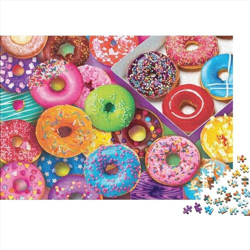 Donut Fest Puzzles 300 Teile Schwer Puzzle Spielzeug Pädagogisches Spiel Impossible Herausforderungsspielzeug Für Erwachsene Kinder 300pcs (40x28cm) von PXBDUASIE