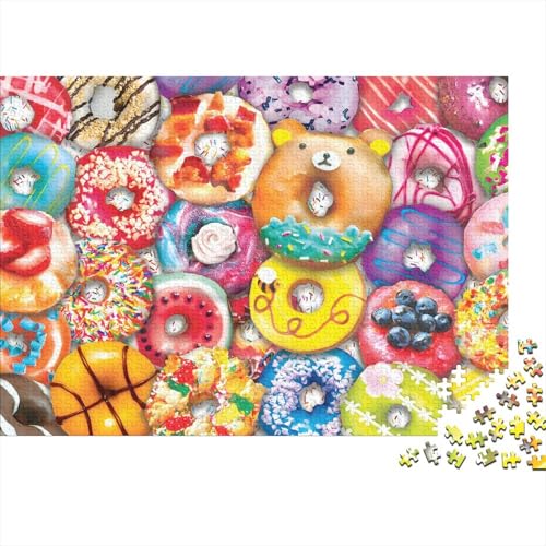 Donut Puzzle 300 Teile Schwer Puzzle Spielzeug Lernspiel Impossible Herausforderungsspielzeug Für Erwachsene Und Kinder Ab 12 Jahren 300pcs (40x28cm) von PXBDUASIE