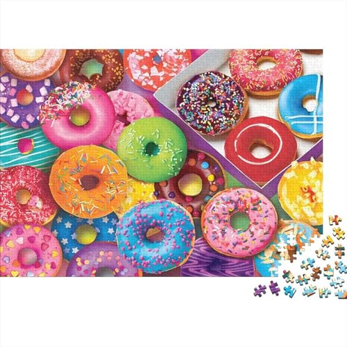 Donut Puzzle 300-teilige Schwer Puzzle Spielzeug Pädagogisches Spiel Impossible Herausforderung Spielzeug Für Erwachsene Kinder 300pcs (40x28cm) von PXBDUASIE