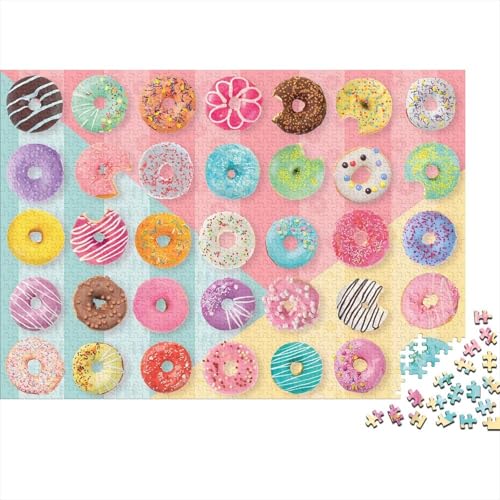 Donut Puzzles 300 Teile Schwer Puzzle Spielzeug Lernspiel Impossible Herausforderung Spielzeug Für Erwachsene Kinder 300pcs (40x28cm) von PXBDUASIE