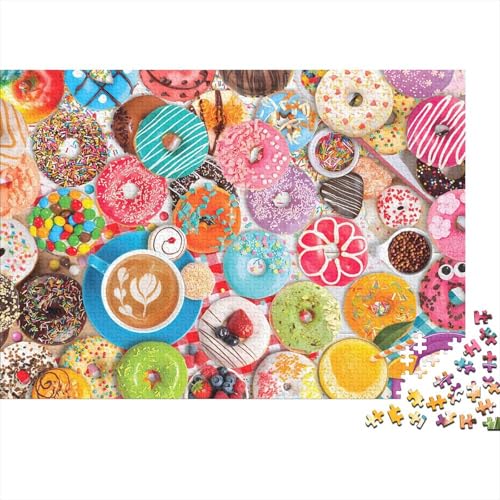 Donut Puzzles 300 Teile Schwer Puzzle Spielzeug Lernspiel Impossible Herausforderungsspielzeug Für Erwachsene Und Kinder in Bewährter 300pcs (40x28cm) von PXBDUASIE