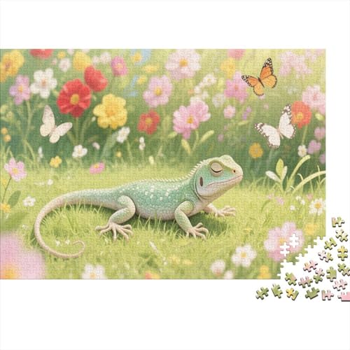EidechsePuzzles 300 Teile Schwer Puzzle Spielzeug Lernspiel Impossible Herausforderung Spielzeug Für Erwachsene Kinder 300pcs (40x28cm) von PXBDUASIE
