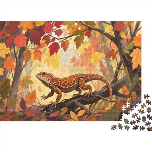 EidechsePuzzles 300 Teile Schwer Puzzle Spielzeug Lernspiel Impossible Herausforderung Spielzeug Für Erwachsene Und Kinder Ab 14 Jahren 300pcs (40x28cm) von PXBDUASIE