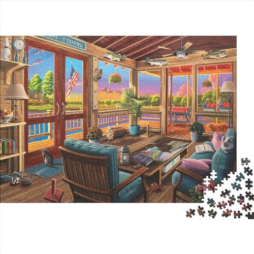Einfaches StudioPuzzle 500 Teile Schwer Puzzle Spielzeug Pädagogisches Spiel Impossible Herausforderung Spielzeug Für Erwachsene Und Kinder Ab 12 Jahren 500pcs (52x38cm) von PXBDUASIE