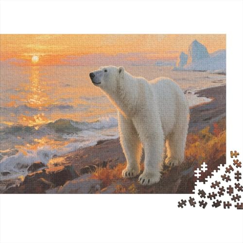 EisbärPuzzle 1000 Teile Schwer Puzzle Spielzeug Lernspiel Impossible Herausforderungsspielzeug Für Erwachsene Und Kinder Ab 12 Jahren 1000pcs (75x50cm) von PXBDUASIE