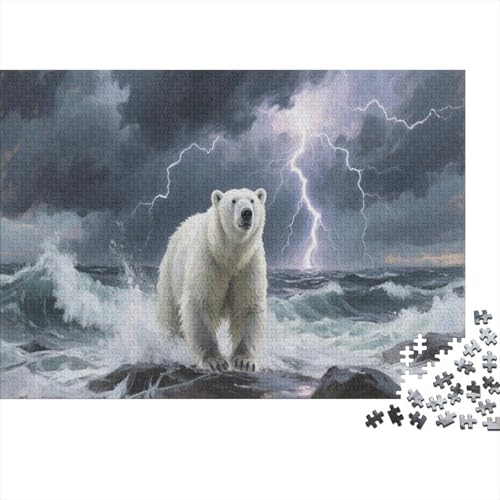 EisbärPuzzles 300 Teile Schwer Puzzle Spielzeug Pädagogisches Spiel Impossible Herausforderung Spielzeug Für Erwachsene Kinder 300pcs (40x28cm) von PXBDUASIE