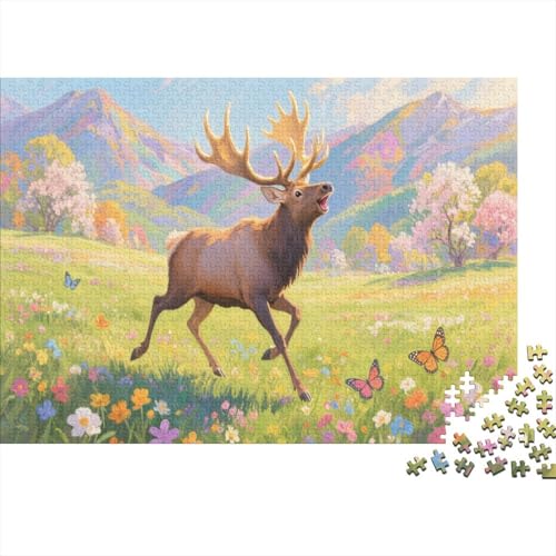 ElchPuzzle 1000 Teile Schwer Puzzle Spielzeug Lernspiel Impossible Herausforderung Spielzeug Für Erwachsene Und Kinder in Bewährter 1000pcs (75x50cm) von PXBDUASIE
