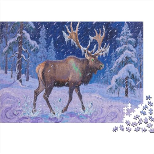 ElchPuzzle 1000 Teile Schwer Puzzle Spielzeug Lernspiel Impossible Herausforderungsspielzeug Für Erwachsene Und Kinder Ab 12 Jahren 1000pcs (75x50cm) von PXBDUASIE