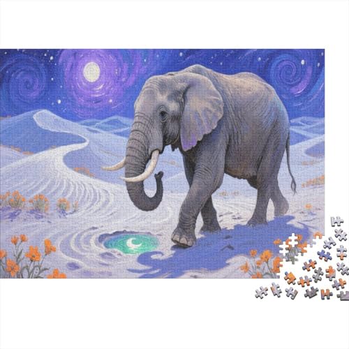 ElefantPuzzle 500 Teile Schwer Puzzle Spielzeug Lernspiel Impossible Herausforderung Spielzeug Für Erwachsene Und Kinder Ab 14 Jahren 500pcs (52x38cm) von PXBDUASIE