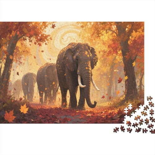 ElefantPuzzles 500 Teile Schwer Puzzle Spielzeug Lernspiel Impossible Herausforderung Spielzeug Für Erwachsene Und Kinder Ab 12 Jahren 500pcs (52x38cm) von PXBDUASIE