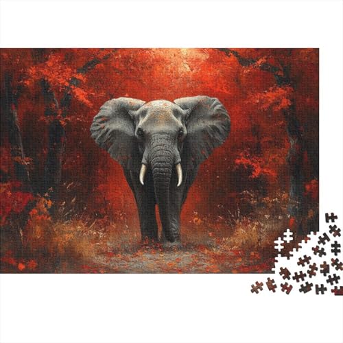 Elephant Puzzles 500 Teile Schwer Puzzle Spielzeug Lernspiel Impossible Herausforderung Spielzeug Für Erwachsene Kinder 500pcs (52x38cm) von PXBDUASIE