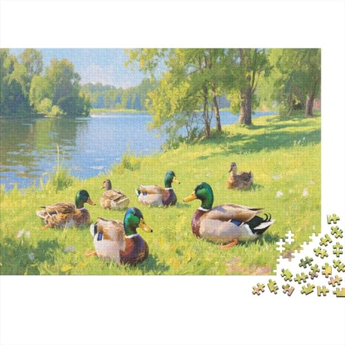 EntePuzzle 1000-teilige Schwer Puzzle Spielzeug Pädagogisches Spiel Impossible Herausforderungsspielzeug Für Erwachsene Kinder 1000pcs (75x50cm) von PXBDUASIE