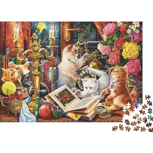 Familie Haustier Puzzle 1000 Teile Schwer Puzzle Spielzeug Lernspiel Impossible Herausforderung Spielzeug Für Erwachsene Und Kinder Ab 14 Jahren 1000pcs (75x50cm) von PXBDUASIE