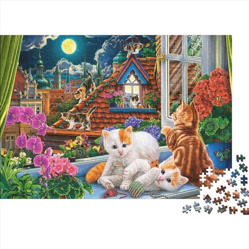 Familie Haustier Puzzle 1000 Teile Schwer Puzzle Spielzeug Lernspiel Impossible Herausforderung Spielzeug Für Erwachsene Und Kinder in Bewährter 1000pcs (75x50cm) von PXBDUASIE