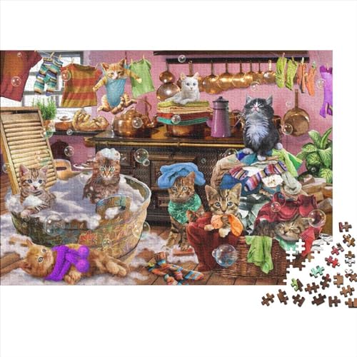 Familie Haustier Puzzle 300 Teile Schwer Puzzle Spielzeug Pädagogisches Spiel Impossible Herausforderung Spielzeug Für Erwachsene Und Kinder Ab 12 Jahren 300pcs (40x28cm) von PXBDUASIE