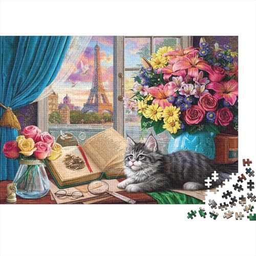 Familie Haustier Puzzles 1000 Teile Schwer Puzzle Spielzeug Pädagogisches Spiel Impossible Herausforderung Spielzeug Für Erwachsene Und Kinder Ab 12 Jahren 1000pcs (75x50cm) von PXBDUASIE