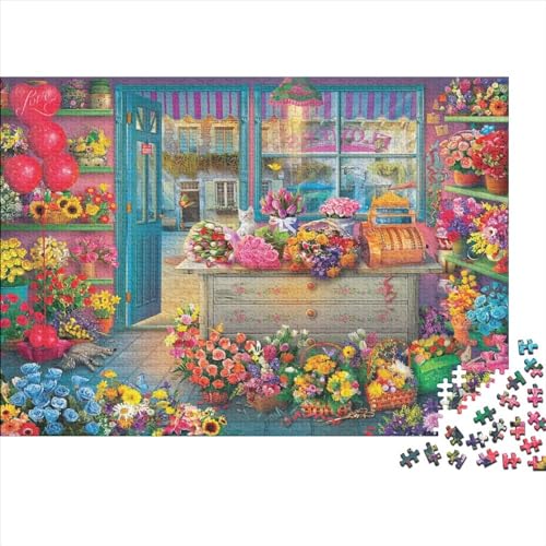 Florist Puzzles 500 Teile Schwer Puzzle Spielzeug Lernspiel Impossible Herausforderungsspielzeug Für Erwachsene Und Kinder Ab 14 Jahren 500pcs (52x38cm) von PXBDUASIE