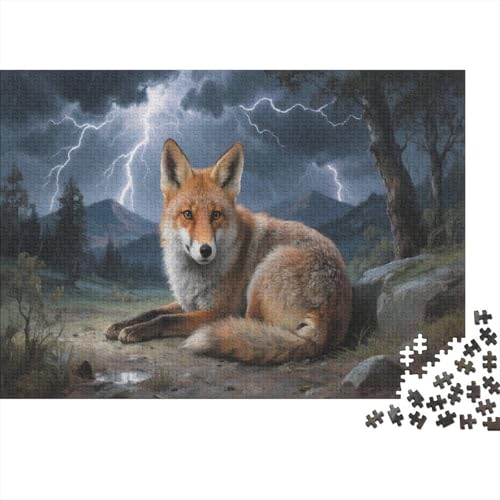 Fox Dog Puzzles 500 Teile Schwer Puzzle Spielzeug Lernspiel Impossible Herausforderungsspielzeug Für Erwachsene Kinder 500pcs (52x38cm) von PXBDUASIE