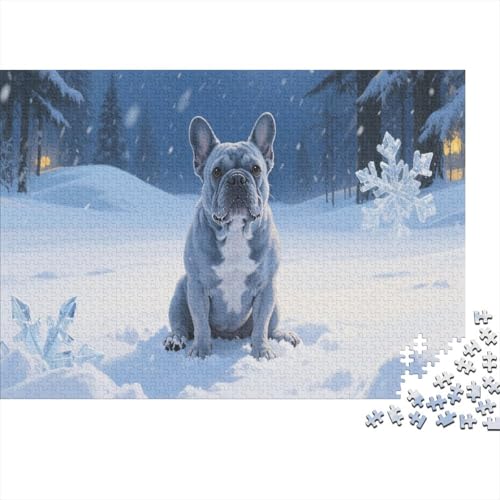 Französische BulldoggePuzzles 1000 Teile Schwer Puzzle Spielzeug Lernspiel Impossible Herausforderung Spielzeug Für Erwachsene Und Kinder in Bewährter 1000pcs (75x50cm) von PXBDUASIE