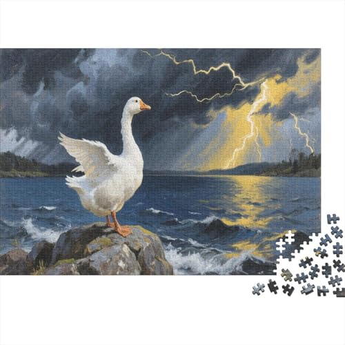 Gänse Puzzle 1000-teilige Schwer Puzzle Spielzeug Lernspiel Impossible Herausforderung Spielzeug Für Erwachsene Kinder 1000pcs (75x50cm) von PXBDUASIE