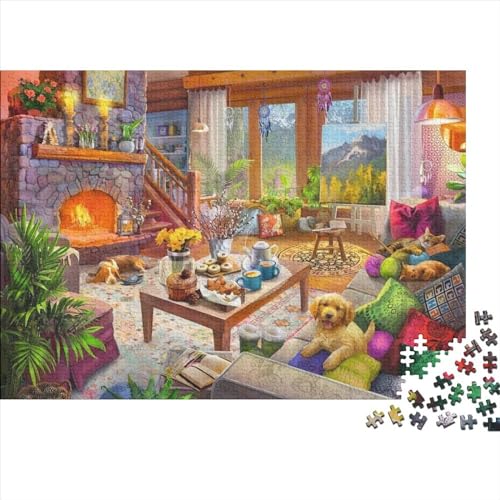 Gemütliche HüttePuzzle 1000 Teile Schwer Puzzle Spielzeug Pädagogisches Spiel Impossible Herausforderung Spielzeug Für Erwachsene Und Kinder in Bewährter 1000pcs (75x50cm) von PXBDUASIE