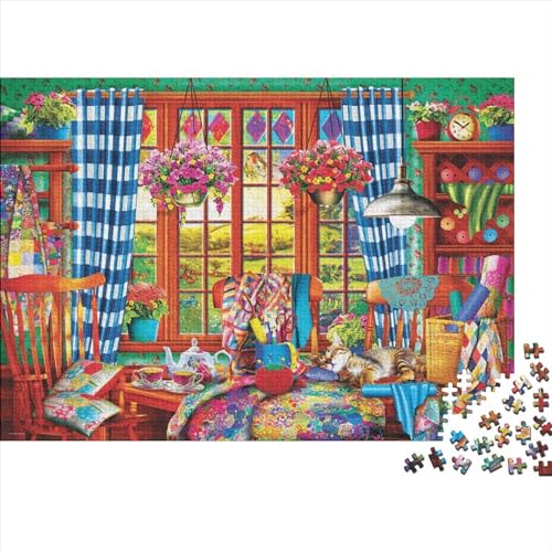 Gemütliche HüttePuzzle 500 Teile Schwer Puzzle Spielzeug Pädagogisches Spiel Impossible Herausforderungsspielzeug Für Erwachsene Und Kinder Ab 12 Jahren 500pcs (52x38cm) von PXBDUASIE