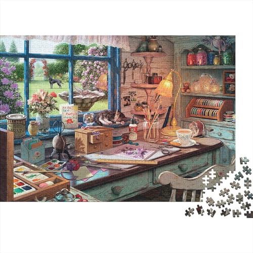 Gemütliche HüttePuzzles 1000 Teile Schwer Puzzle Spielzeug Lernspiel Impossible Herausforderung Spielzeug Für Erwachsene Und Kinder Ab 12 Jahren 1000pcs (75x50cm) von PXBDUASIE