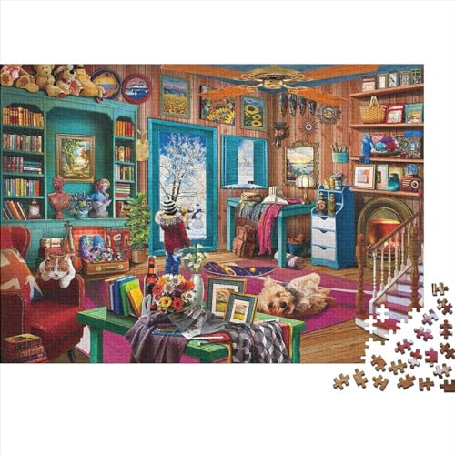 Gemütliche HüttePuzzles 1000 Teile Schwer Puzzle Spielzeug Lernspiel Impossible Herausforderungsspielzeug Für Erwachsene Und Kinder in Bewährter 1000pcs (75x50cm) von PXBDUASIE