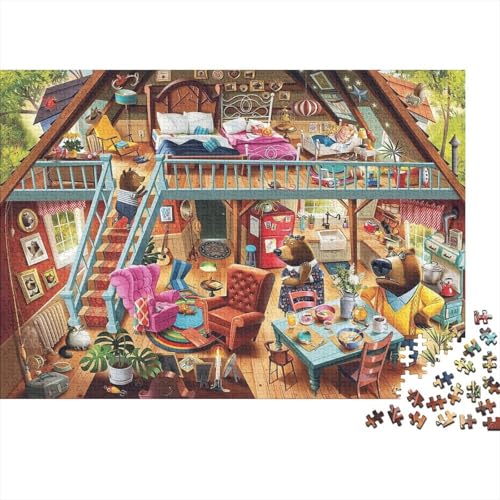 Gemütliche HüttePuzzles 1000-teilige Schwer Puzzle Spielzeug Lernspiel Impossible Herausforderungsspielzeug Für Erwachsene Kinder 1000pcs (75x50cm) von PXBDUASIE
