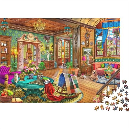 Gemütliche HüttePuzzles 300 Teile Schwer Puzzle Spielzeug Pädagogisches Spiel Impossible Herausforderung Spielzeug Für Erwachsene Und Kinder Ab 12 Jahren 300pcs (40x28cm) von PXBDUASIE