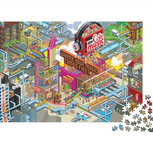 Geschäftszentrum Puzzle 1000 Teile Schwer Puzzle Spielzeug Lernspiel Impossible Herausforderungsspielzeug Für Erwachsene Und Kinder Ab 12 Jahren 1000pcs (75x50cm) von PXBDUASIE