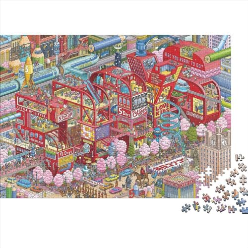 Geschäftszentrum Puzzle 1000-teilige Schwer Puzzle Spielzeug Lernspiel Impossible Herausforderungsspielzeug Für Erwachsene Und Kinder in Bewährter 1000pcs (75x50cm) von PXBDUASIE