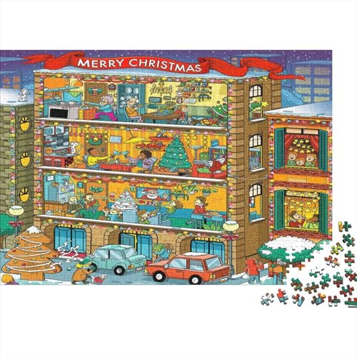 Geschäftszentrum Puzzle 300-teilige Schwer Puzzle Spielzeug Lernspiel Impossible Herausforderungsspielzeug Für Erwachsene Und Kinder Ab 12 Jahren 300pcs (40x28cm) von PXBDUASIE